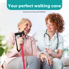 Enhanced Walking Cane (Thicker & Longer) – Foldable, Adjustable, Collapsible,…