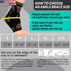 Ankle Brace for Women & Men, Ankle Compression Sleeve Support Copper Infused Ank