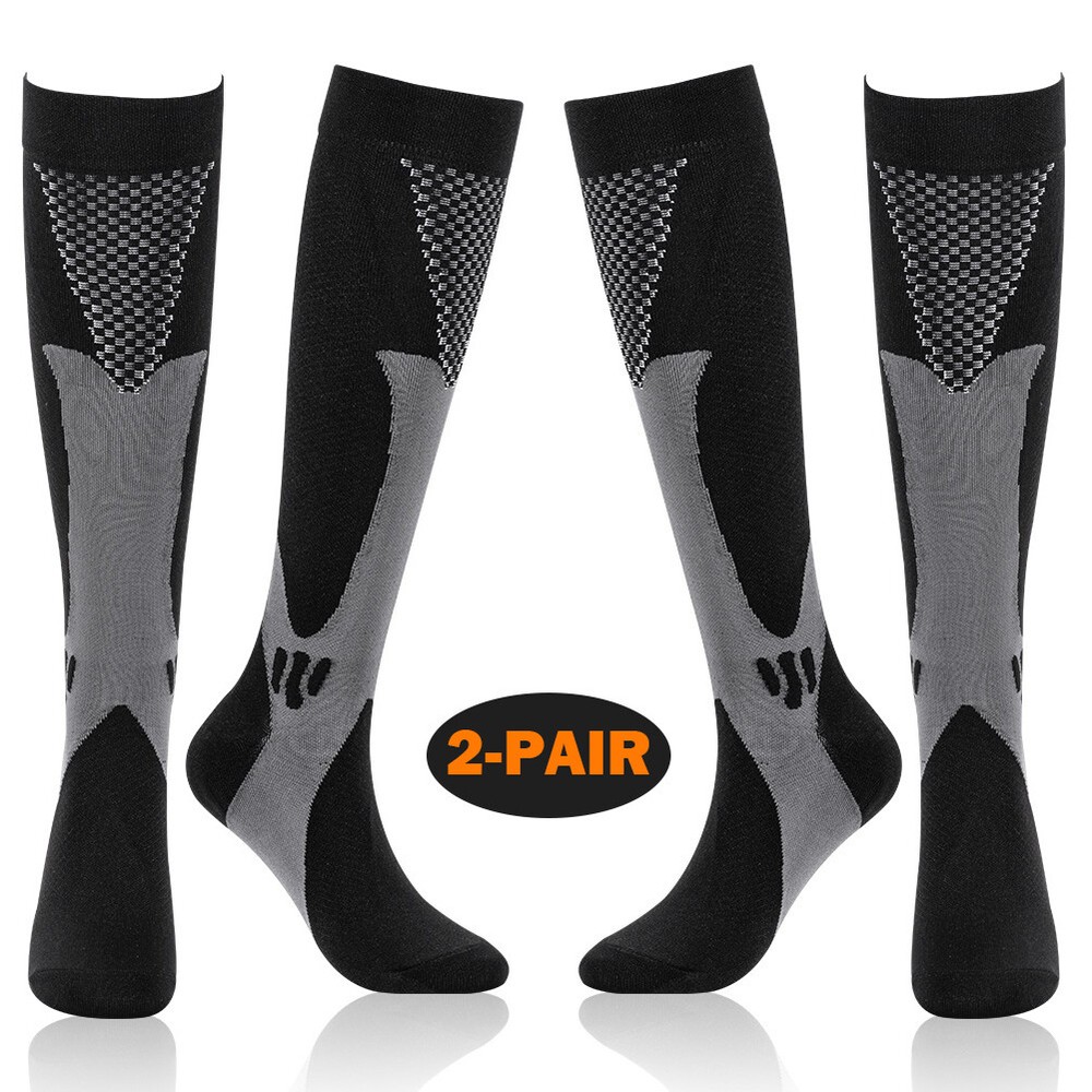 Compression Socks 2x Pairs High Performance Firm Calf Support, Size S M L XL 2XL