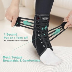 Lace up Ankle Brace for Women Men, Quick Adjustment Ankle Brace with Metal an…