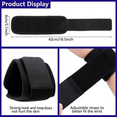 Threan 4 Pcs Wrist Brace for Lifting Carpal Tunnel Work Black