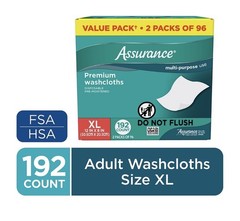Assurance Disposable & Pre-Moistened Premium XL Washcloths for Adults,192 Count
