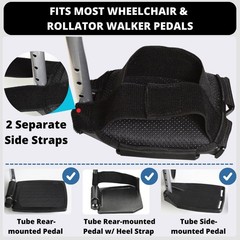 Adjustable Wheelchair Footrest Strap, Non-Slip Shoe Holder & Comfort Cushion Pad