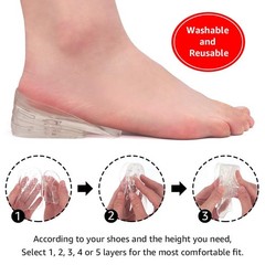 Dr.Foot Adjustable 5-Layer Height Increase 1 Count (Pack of 1), Transparent