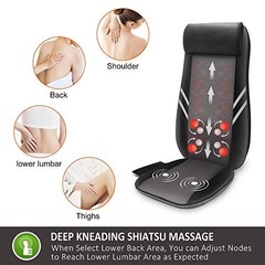 Back Massager with Heat,Shiatsu Massage Seat Cushion,8 Flexible Nodes Massage