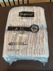 DEPEND UNDERWEAT S/P MAXIMUM. 40 COUNT. SIZE 00-8