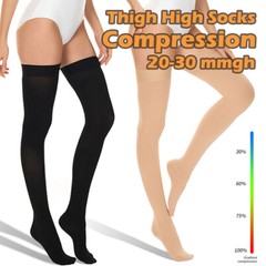 Compression Stockings 20-30 mmHg Swelling Thigh High Closed Toe Support Socks US