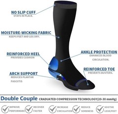 4 Pairs of Knee-High Compression Socks 20-30mmHg for Men & Women – Sports Ready