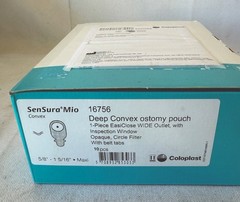 Coloplast 16756 Opaque SenSura Mio Convex Ostomy Pouch 5/8 to 1-5/16 in, w/ Box