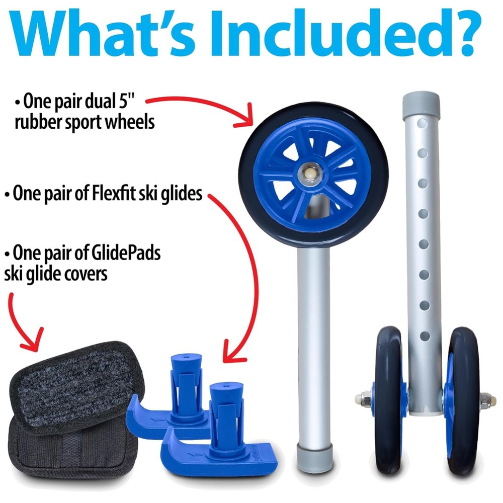 Heavy Duty Bariatric Walker Wheel Kit – Blue