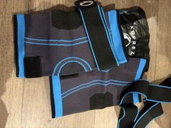 Koprez Knee Support Brace Compression Adjustable One Size Black/Blue