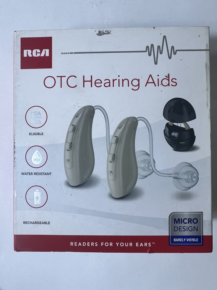 RCA OTC Behind-The-Ear Hearing Aids With Charging Case Beige BRAND NEW! RSH062BG