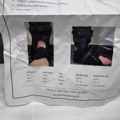 Optima OM-71 Ankle Support Brace Medium Black Adjustable Hinged Orthopedic