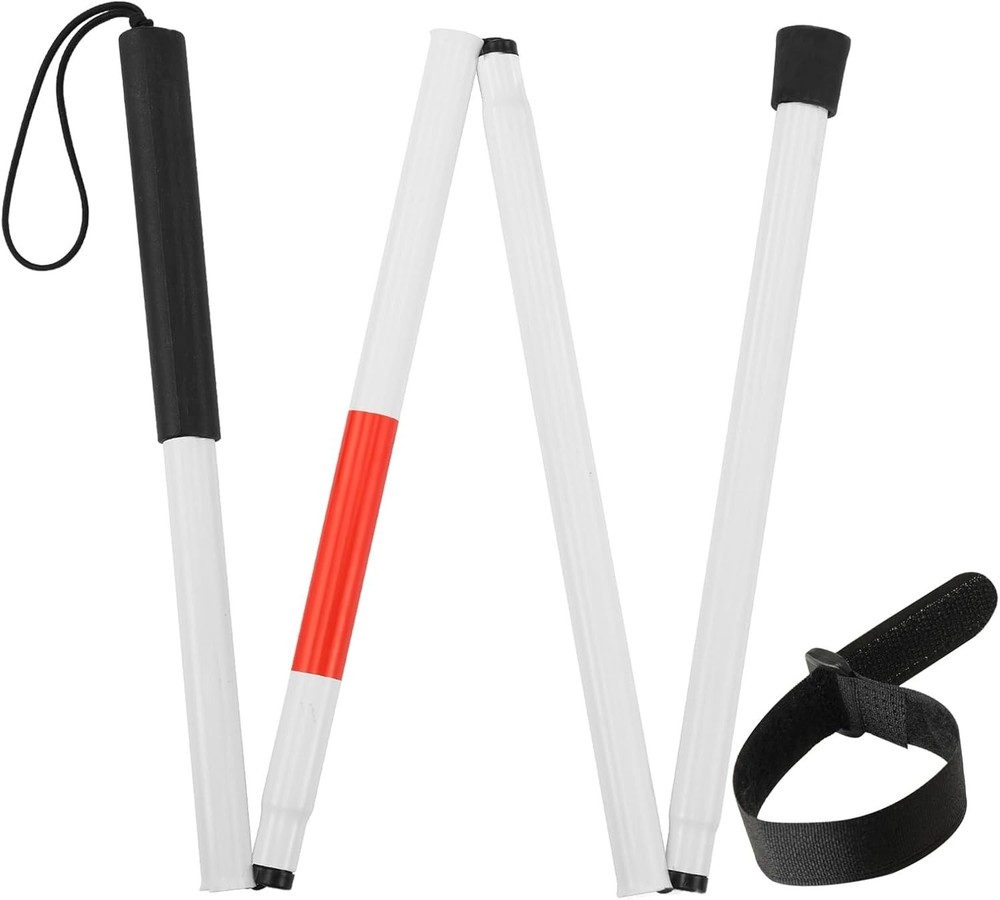 Folding Blind Cane Walking Stick for Visually Impaired Non Slip Lightweight