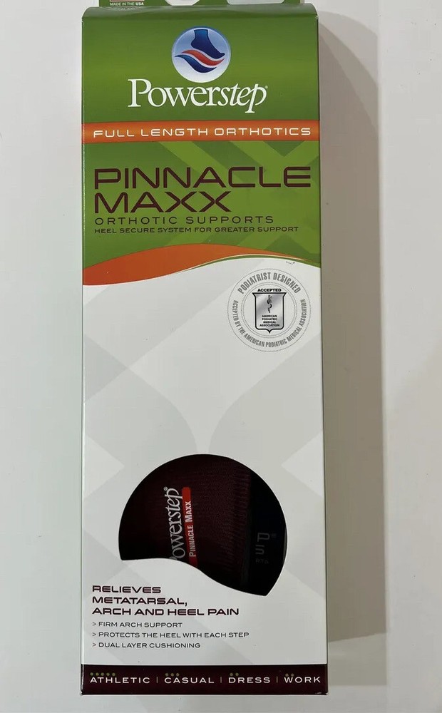 Powerstep Pinnacle MAXX Orthotic Supports Insoles Mens 3-3 1/2 Womens 5-5 1/2