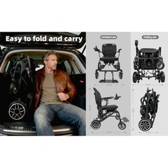 37 LBS Lightweight Carbon Fiber Electric Wheelchairs for Adults, 30 Miles Long