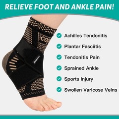 INDEEMAX Ankle Brace for Sprained Compression XX-Large, Copper Black