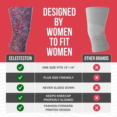 Celeste Stein Knee Support, One Size 12″-14″, Floral Animal Print Patchwork