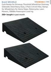 WECARLLE Rubber Curb Ramps for Wheelchairs 2 Pack Heavy Duty 7000lbs