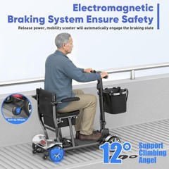 38LBS Foldable 4 Wheel Mobility Scooter for Seniors Lightweight Airline Approved