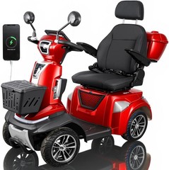 Heavy Duty 4-Wheel Mobility Scooters for Seniors 37 Miles 3-Speeds 500W 500lbs