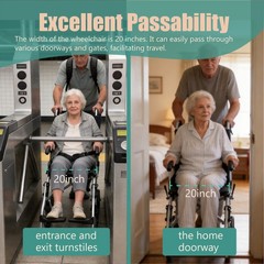 Small Folding Lightweight Aluminum Wheelchair,Weight Only 18 Lbs,Capacity 275Lbs