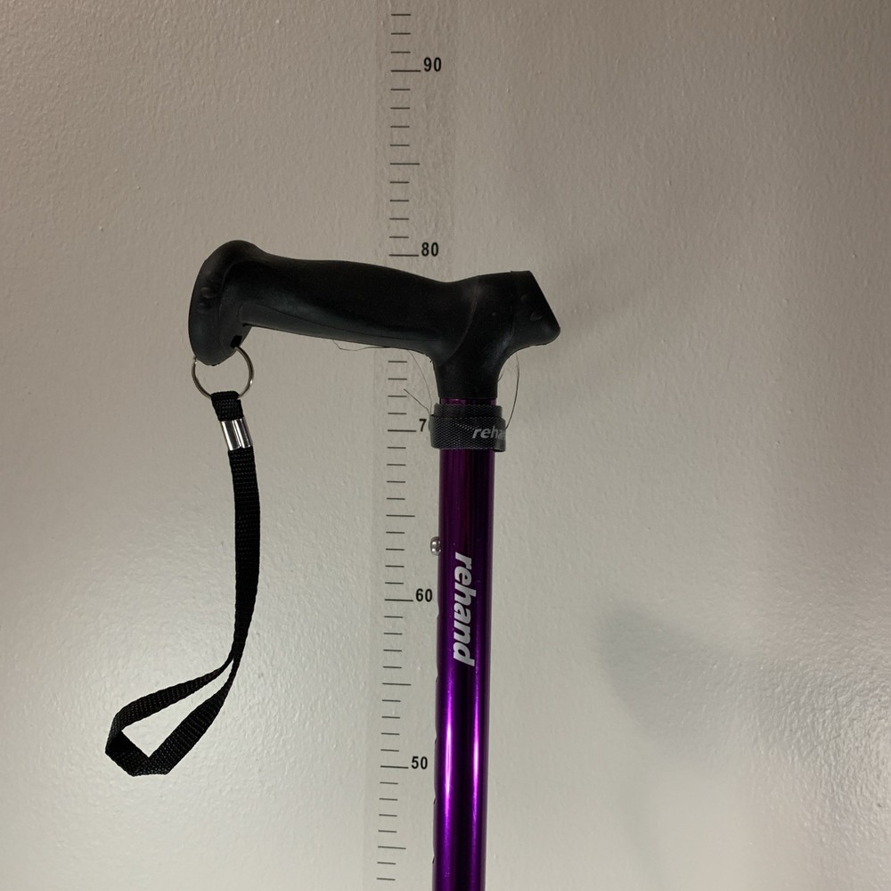 Rehand Walking Cane Foldable Adjustable Tool Collapsible Black All Terrain