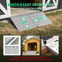29″ x 48″ Shed Ramps 1800 LB Capacity Alloy Loading Dock Ramp for Garages, Barns