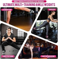 Effortless Transition Ankle Strap for Cable Machines – Pink & Adjustable