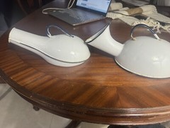 ANTIQUE VINTAGE BED PANS COLUMBIAN MADE HIS & HERS SET OF 2