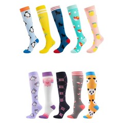 5 Pairs Women’s Compression Socks Support for Athletic Running Hiking15-30 mmHg