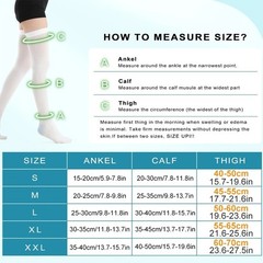 15-21mmHg Knee High Compression Socks Anti Embolism Stockings White 1 Pair