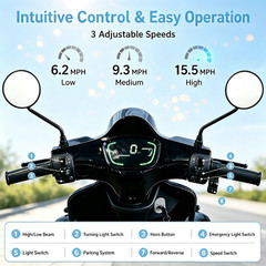 1000W Heavy Duty 4-Wheel Electric Mobility Scooter 60V 3-Speed 500lbs Load NEW