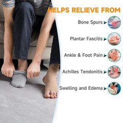 TOFLY Plantar Fasciitis Relief Compression Socks Large (1 Pair), Beige