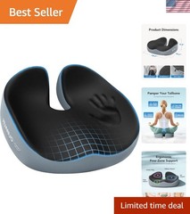 Ergonomic Memory Foam Cushion for Office Chair – Sciatica & Tailbone Support