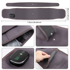 Electric Dual Infrared Light Heat Back Massager Waist Brace Lumbar Support Belt