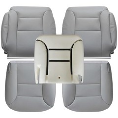 Driver & Passenger Side Bottom & Top Lean Back & Driver Seat Foam Cushion Gray
