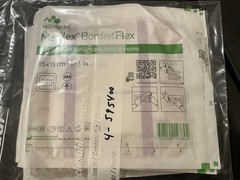 4 Molnlycke Mepilex 595400 Self Adherent Soft Silicone Foam Dressing 15cm x 15cm