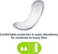Amazon Basics Maxi Pads For Periods- Thick, Super Absorbency, Unscented, 48 Coun