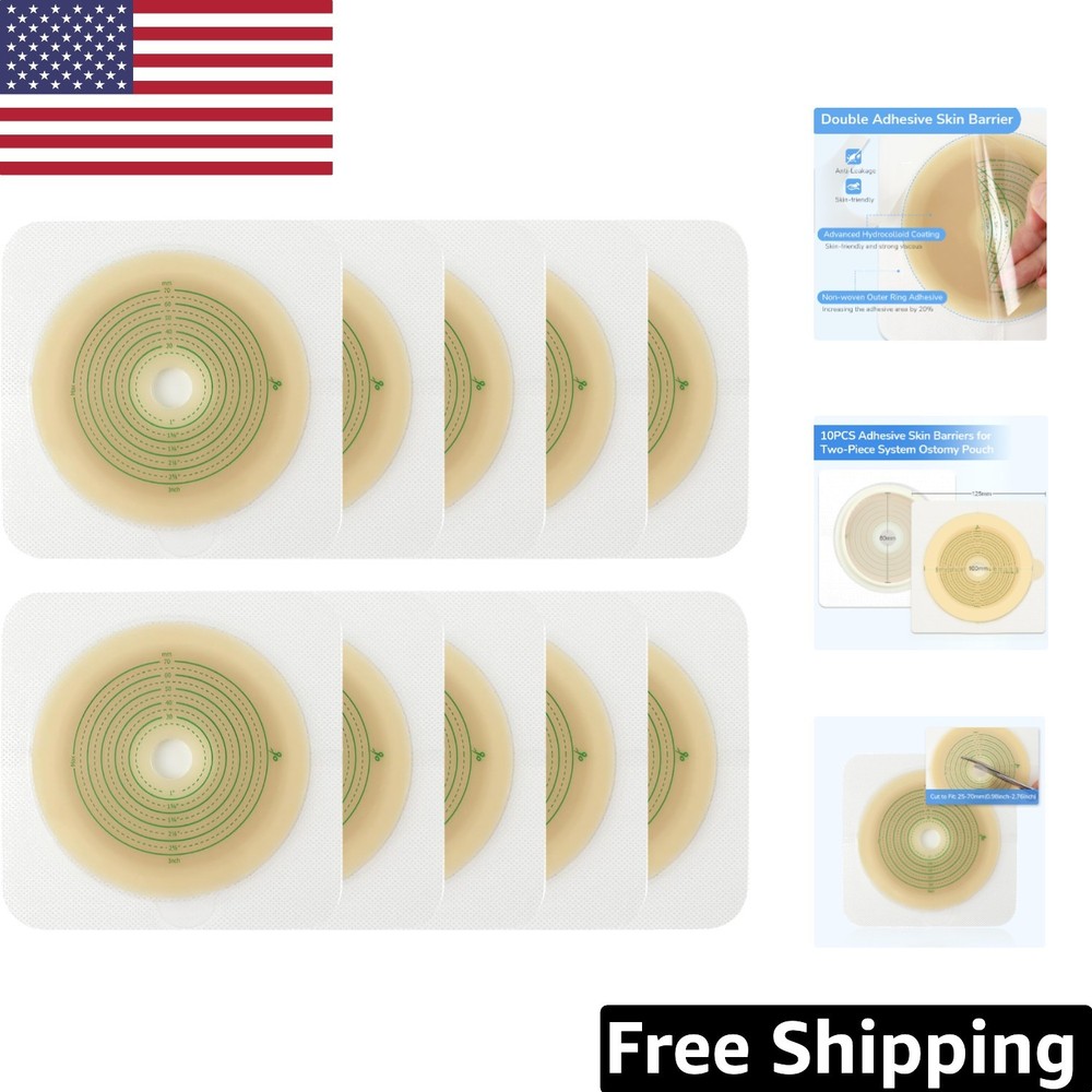 10pcs Cut-to-Fit Skin Barrier for Colostomy Bags – Non-Woven Superior Protection