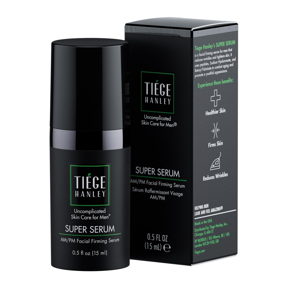 Tiege Hanley Men’s Anti-Aging Super Serum w/ Peptides, Retinyl Palmitate – 0.5oz