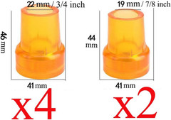 6 Pack Cane Tips 19Mm 3/4″ + 7/8″ 22Mm Orange Rubber End Caps Heavy Duty with Me