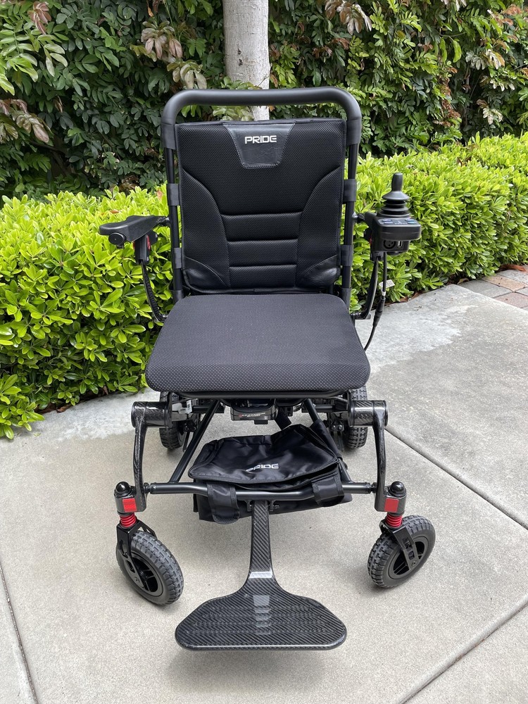 Pride Jazzy Carbon Folding Power Wheelchair Black Carbon Fiber Joystick Travel