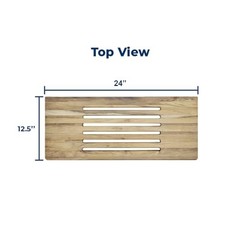 Teak Wood Wall Mounted Folding Shower Seat 24 Inch