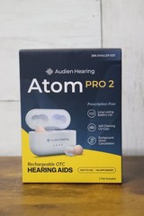 Audien Hearing Atom PRO 2 Wireless Rechargeable OTC Hearing Aids.(SEALED)