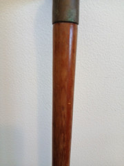 Vintage Brass Duck Head Walking Cane 36” Light Wood Collapsible 2 Piece Stick