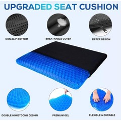 Ergonomic Gel Seat Cushion Honeycomb Design Breathable Non-Slip Support Office