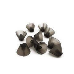 Comfortable Hearing Aid Tulip Domes – Dark Gray Split Ear Tips, BTE Amplifier Ki