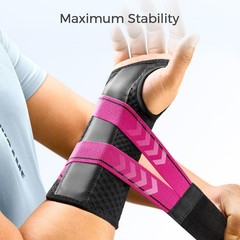 FREETOO Wrist Support Brace Left Hand for Tendonitis, S/M, Black/Pink