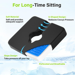 Wheelchair Cushions, Bed Sore Cushion 2-Piece Set – Wheelchair Lumbar Pillow,Gel